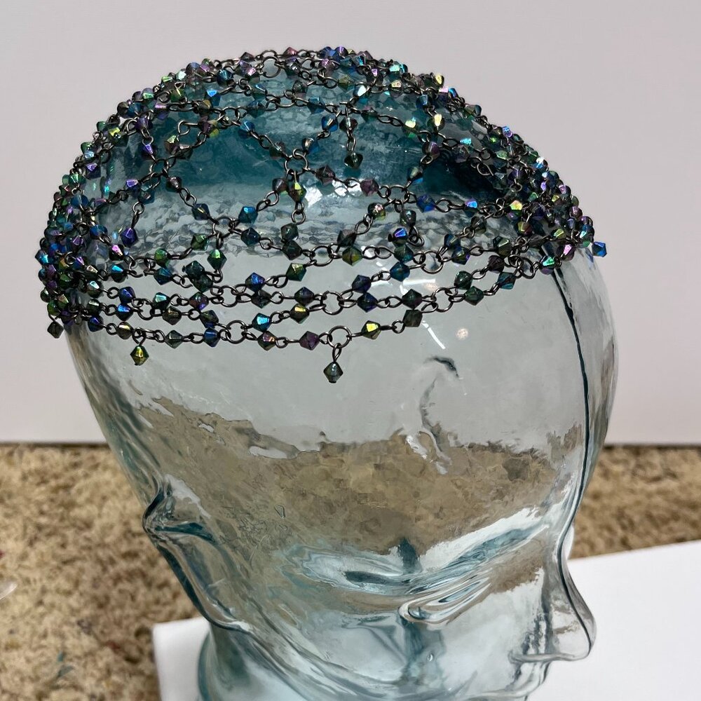 Vintage Beaded Hair Cage Net
